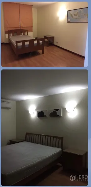 公寓 出租在Watthana, Bangkok - 开放客餐厅，正对电视柜，旁为通往厨房的门。