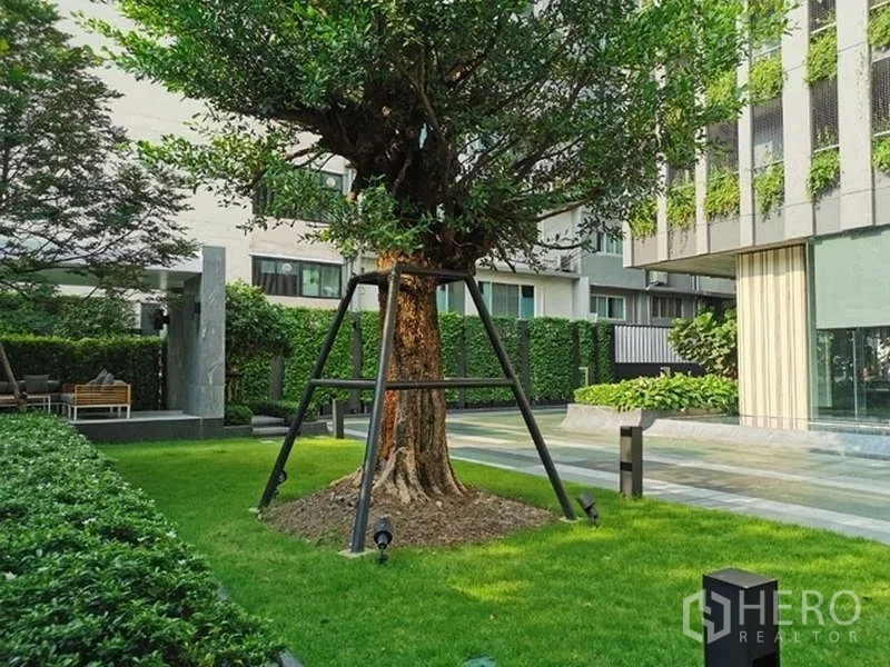 公寓 出租或出售在Watthana, Bangkok - 公寓绿意花园庭院与大树