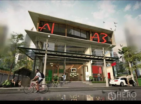 พื้นที่ขายปลีก ให้เช่าในWatthana, Bangkok - อาคารรีเทลสมัยใหม่สูงสามชั้น หน้ากระจกกว้าง พร้อมพื้นที่ป้าย ในย่านสุขุมวิท กรุงเทพฯ