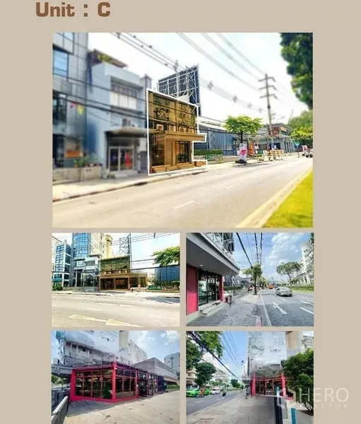 Retail Space for rent in Khlong Toei, Bangkok - Highlighted glass-front retail unit along a main road in Khlong Toei, Bangkok.
