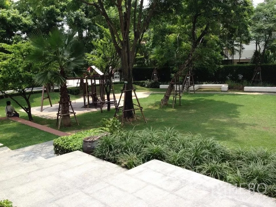 Detached House for sale in Bang Phli, Samut Prakan - Green community park with mature trees, lawn and walking paths.