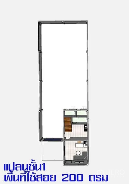 货栈 出售在Pathum Thani - 一层平面图，展示大型仓库大厅与前端办公区。