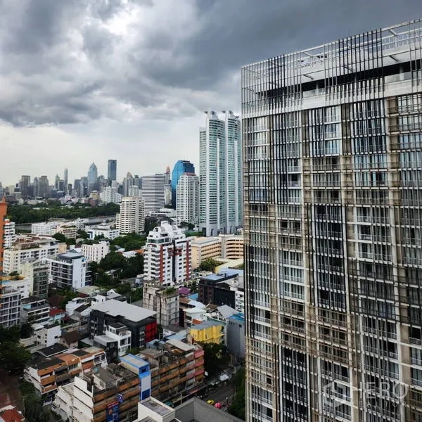 Condominium for rent - High‑rise cityscape view of Sukhumvit area with modern towers and condos.