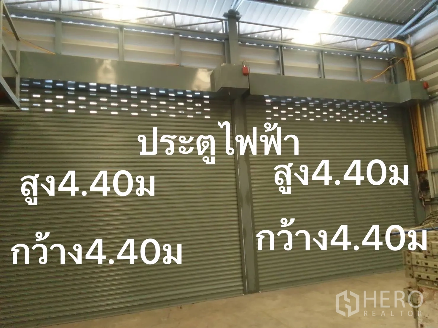 คลังสินค้า ให้เช่าในDin Daeng, Bangkok - แบบแปลนพื้นโกดังพร้อมระบุขนาดและข้อความภาษาไทย