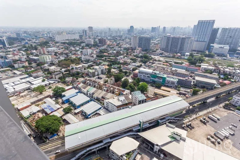 Condominium for rent - Aerial city view over Chatuchak with BTS Phahon Yothin 24 station in the foreground.