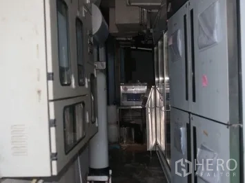 Retail Space for rent in Watthana, Bangkok - Narrow back-of-house corridor with utility equipment and cabinets.
