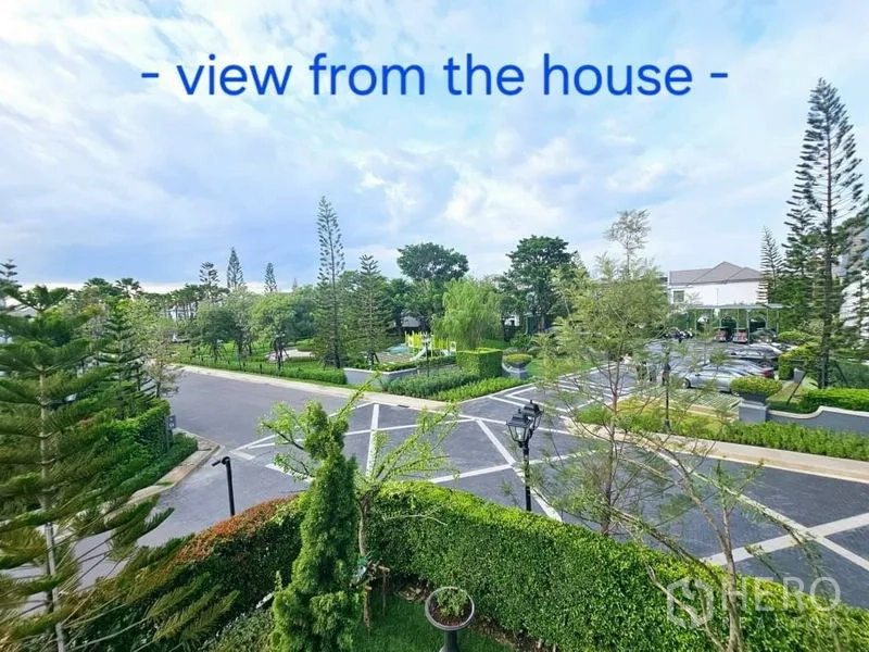 Detached House for rent or sale in Saphan Sung, Bangkok - View from the house across landscaped community roads and gardens.