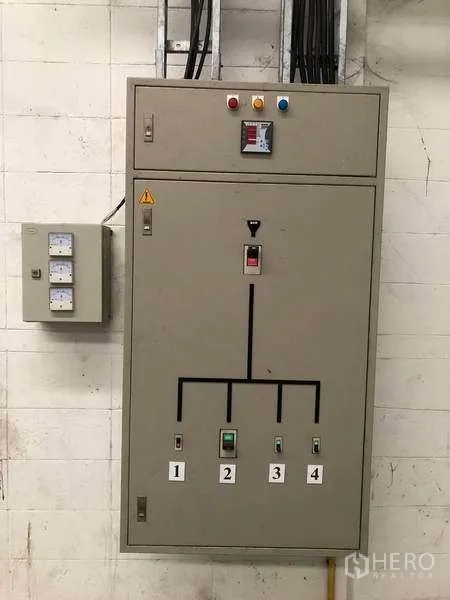 Factory for rent in Bang Sao Thong, Samut Prakan - Industrial electrical control panel for power distribution inside the factory.